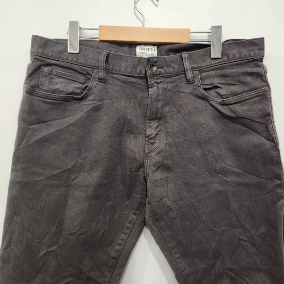 NWOT Todd Snyder Slim Garment Dyed 5 Pocket Twill Pants 33/32 Brown Stretch - Picture 3 of 13